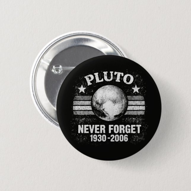 Pluto Never Forget 6 Cm Round Badge (Front & Back)