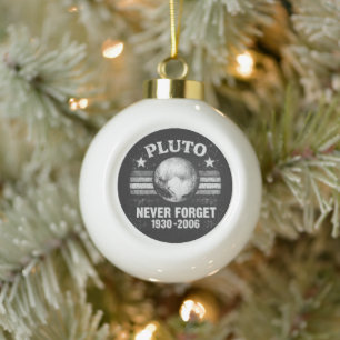 Pluto Never Forget Ceramic Ball Christmas Ornament