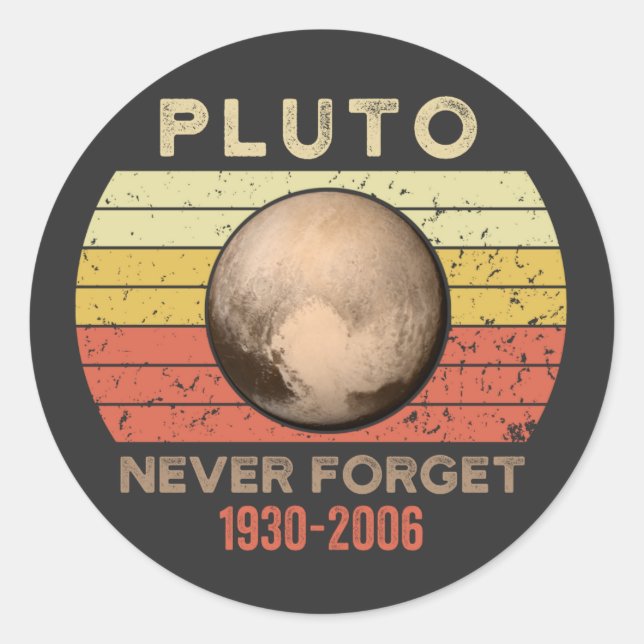 pluto never forget, eris, moon, astronomy, astrono classic round sticker (Front)