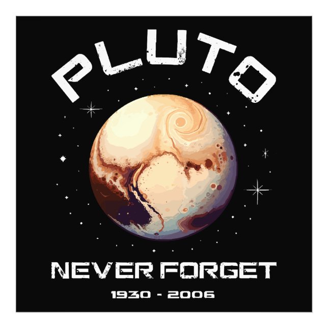 Pluto Never Forget Photo Print (Front)