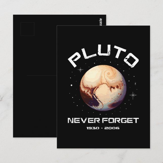 Pluto Never Forget Postcard (Front/Back)