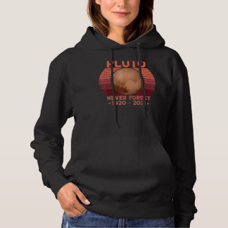 PLUTO NEVER FORGET Retro Style Funny Space, Scienc Hoodie