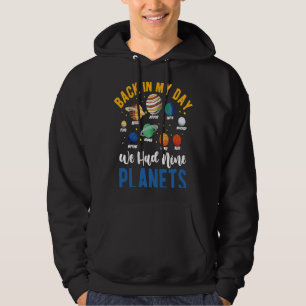 Pluto Nine Planets Astronomy Telescope Cosmology Hoodie