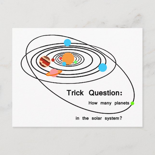 Pluto Planets Trick Question Postcard (Front)