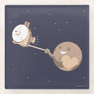 Pluto Selfie Glass Coaster