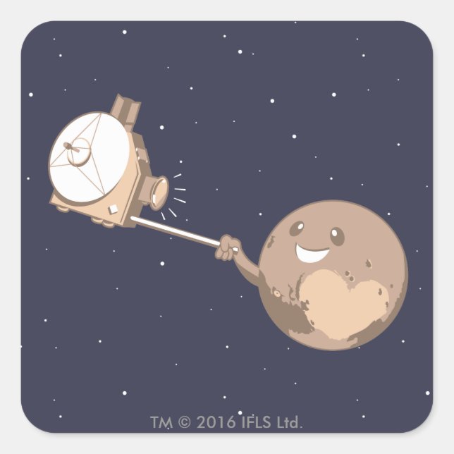 Pluto Selfie Square Sticker (Front)