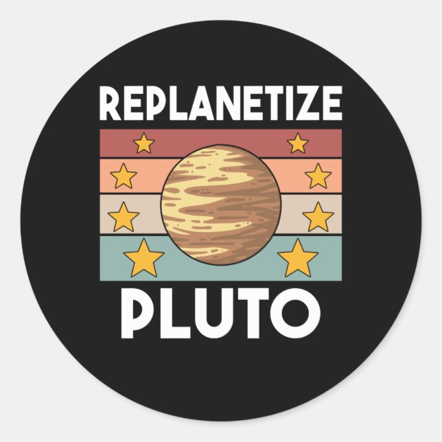 Pluto Solar System Space Pluto Day 9 Planets Classic Round Sticker (Front)
