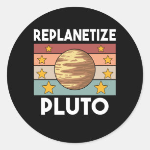 Pluto Solar System Space Pluto Day 9 Planets Classic Round Sticker