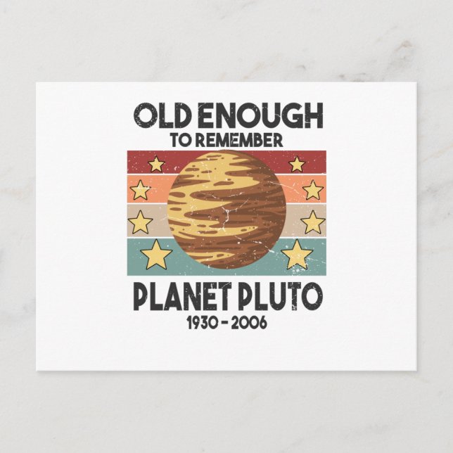 Pluto Vintage Planet Galaxy Space Distressed Postcard (Front)