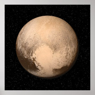 Pluto with Star Field - Poster