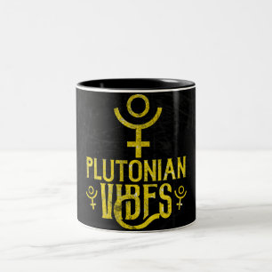 Plutonian Vibes Scorpio Astrology Zodiac Pluto Two-Tone Coffee Mug