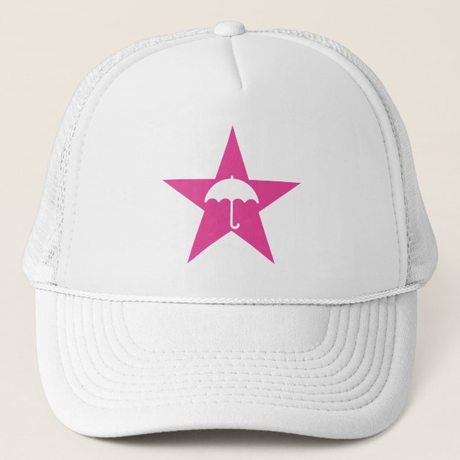 Pluviophile Star (pink) Trucker Hat (Front)