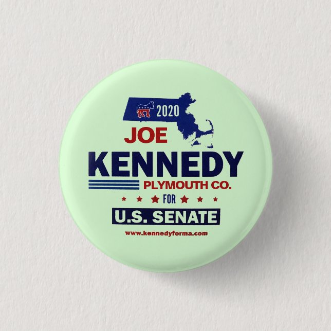 Plymouth County for Joe Kennedy 2020 3 Cm Round Badge (Front)