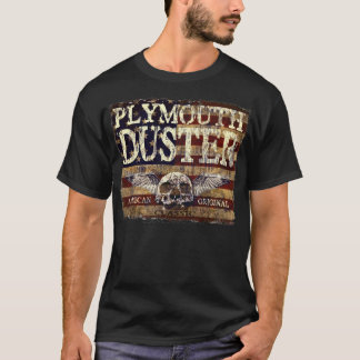 Plymouth Duster Against Eroded Flag - Skull n Wing T-Shirt