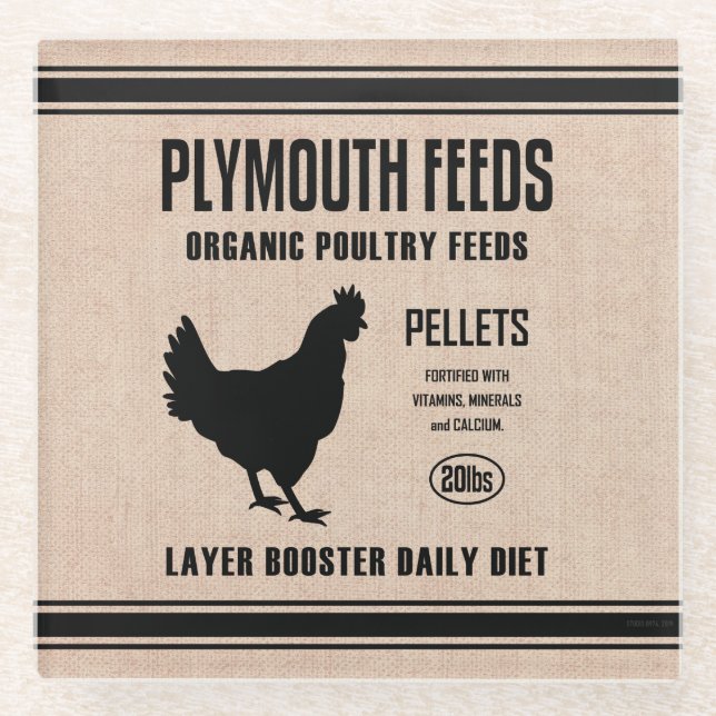 PLYMOUTH FEEDS GLASS COASTER (Front)