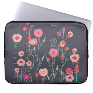 Plymouth Flowers Dark Boho Floral Painting Laptop Sleeve