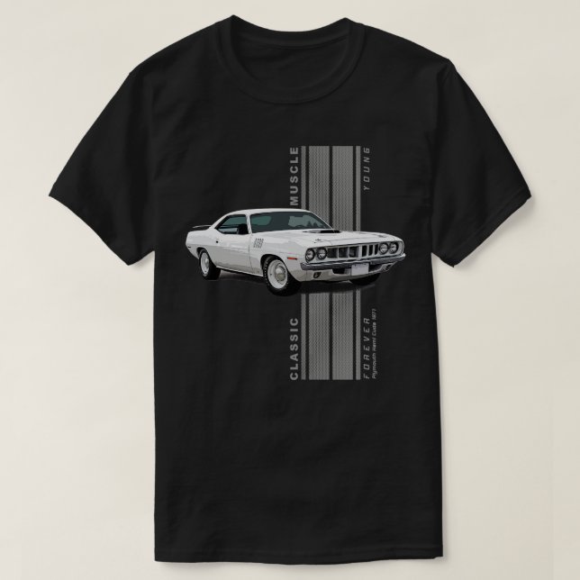 Plymouth Hemi Cuda Classic American Muscle s Vinta T-Shirt (Design Front)