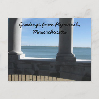 Plymouth Ma., view from Plymouth Rock Postcard