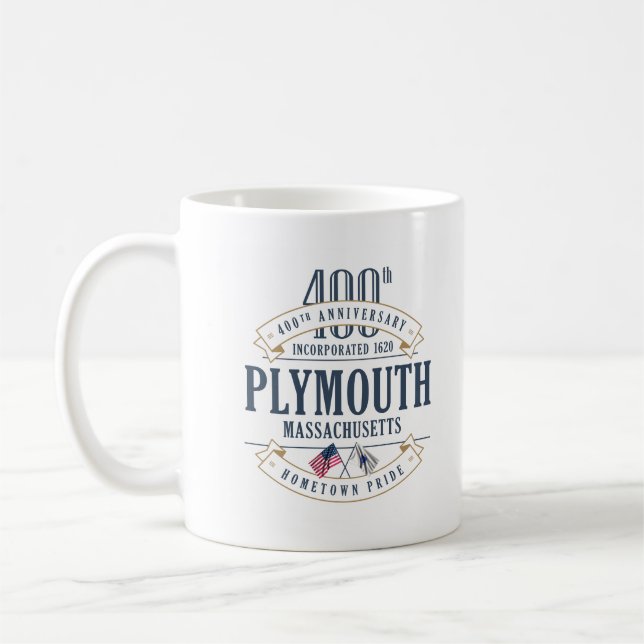 Plymouth, Massachusetts 400th Anniversary Mug (Left)