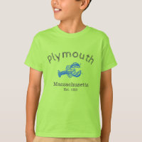 Plymouth Massachusetts Blue Lobster T-shirt, boy's