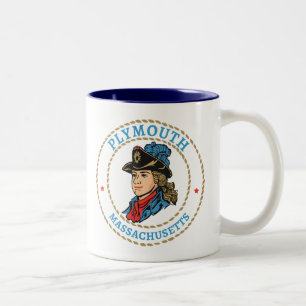Plymouth Massachusetts Colonial Two-Tone Coffee Mug