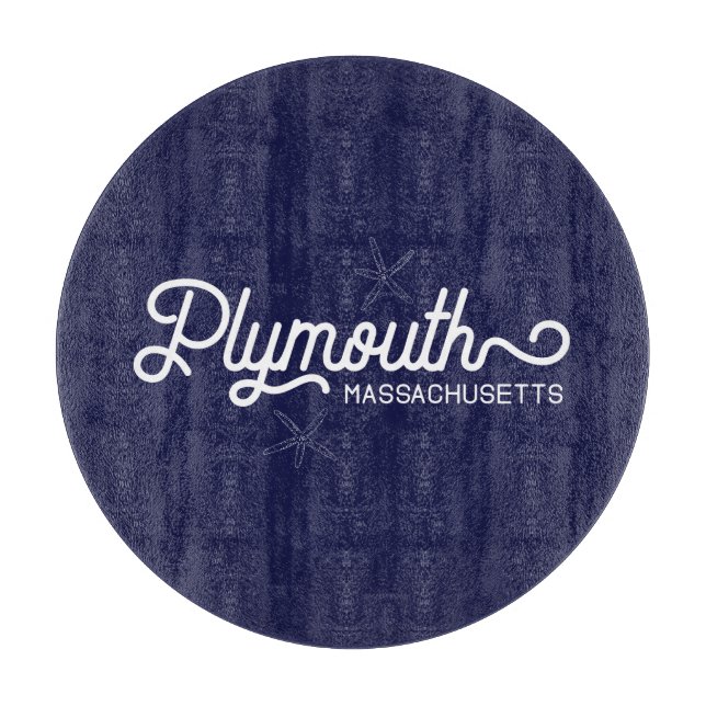 Plymouth Massachusetts Nautical Cutting Board (Front)
