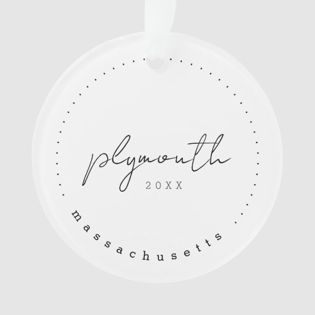 Plymouth, Massachusetts Travel United States Ornament (Front)