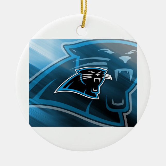 Plymouth Panthers Logo Ceramic Tree Decoration (Front)