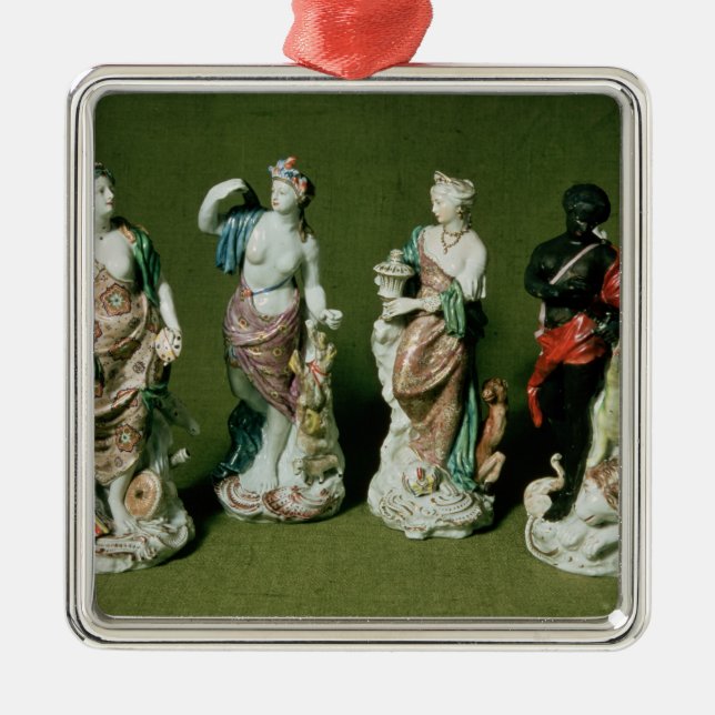 Plymouth porcelain figures of the Four Continents Metal Tree Decoration (Front)