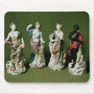 Plymouth porcelain figures of the Four Continents Mouse Mat