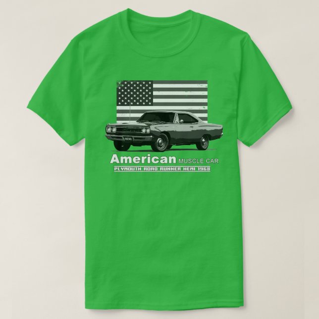 Plymouth Road Runner American Muscle  60s 70s Old  T-Shirt (Design Front)