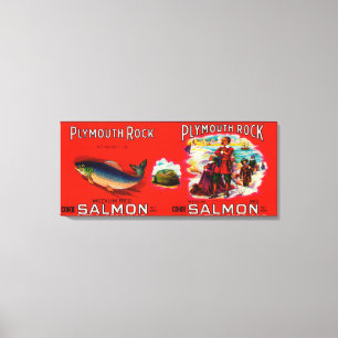 Plymouth Rock Brand Salmon Label Canvas Print