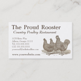 Plymouth Rock Chickens, Rooster Business Card