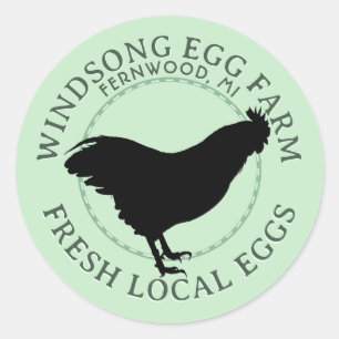 Plymouth Rock Hen Fresh Local Eggs Carton Label