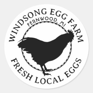 Plymouth Rock Hen Fresh Local Eggs Carton Label