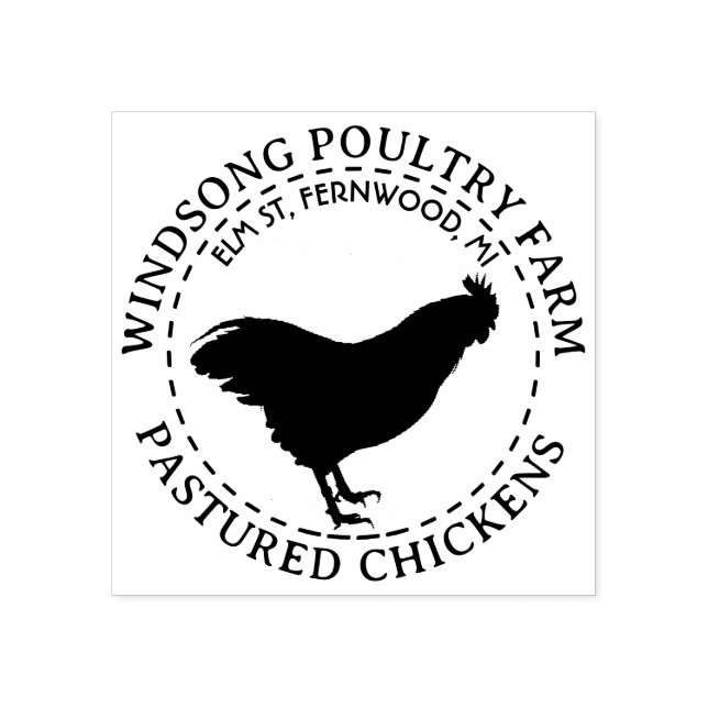 Plymouth Rock Hen Poultry Farm Business Stamp (Imprint)