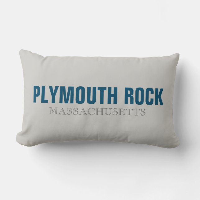 Plymouth Rock Massachusetts City Throw Pillow (Front)