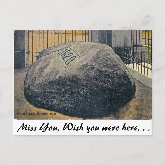 Plymouth Rock, Plymouth, Massachusetts Postcard (Front)