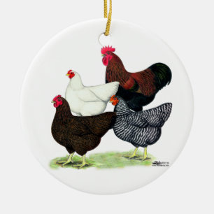 Plymouth Rock Quartet Ceramic Tree Decoration