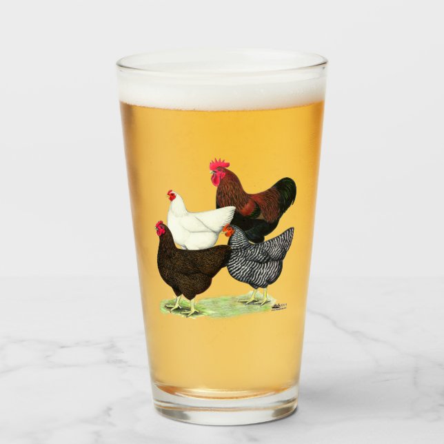 Plymouth Rock Quartet Glass (Front Filled)