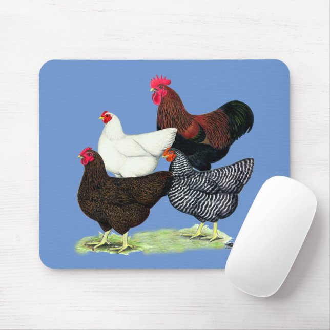 Plymouth Rock Quartet Mouse Mat (With Mouse)