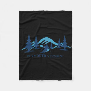 Plymouth Vermont Ski Resort Skiing Skier Fleece Blanket
