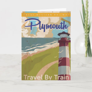 Plymouth Vintage Travel Poster Holiday Card
