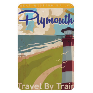 Plymouth Vintage Travel Poster Magnet