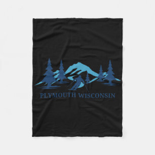 Plymouth Wisconsin Ski Resort Skiing Skier Fleece Blanket