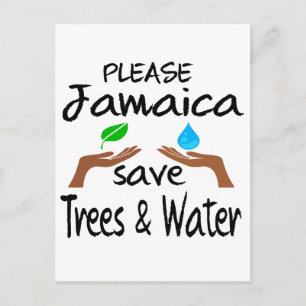 Plz Jamaica Save Tree & Water Postcard