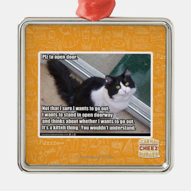 Plz to open door metal tree decoration (Front)