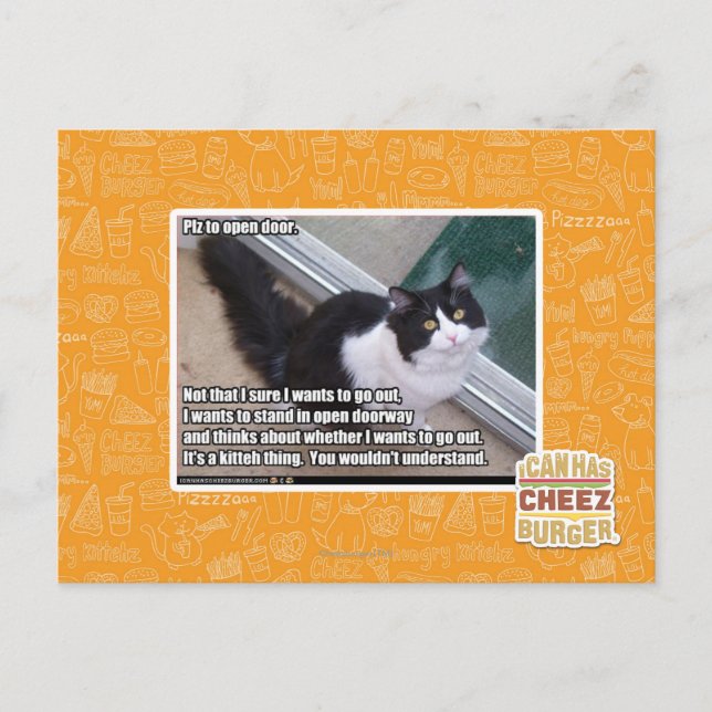 Plz to open door postcard (Front)