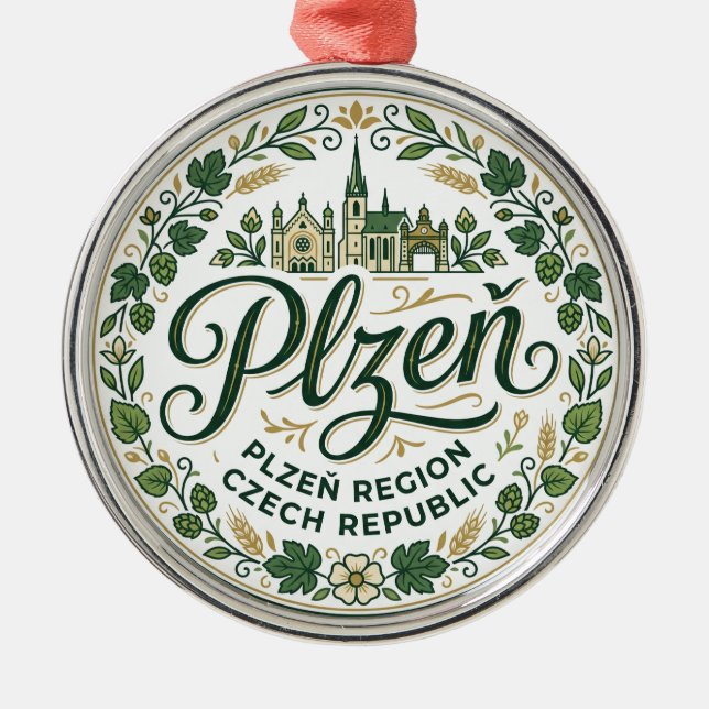 Plzeň Czech Republic Metal Tree Decoration (Front)