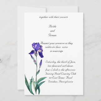 PMACarlson  Elegant Iris Wedding Invitation